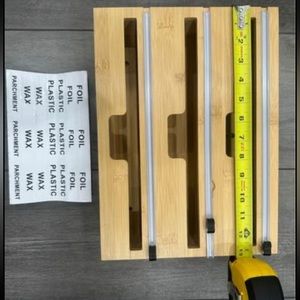 Wooden Foil Parchment Paper And Plastic Wrap Organizer